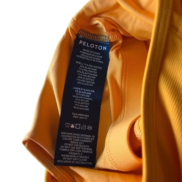 Peloton‎ Women’s M Cadet Rib High Neck Cutout Sports Bra Bright Orange Athletic - Picture 9 of 12